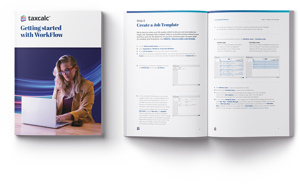 TaxCalc WorkFlow - getting started guide